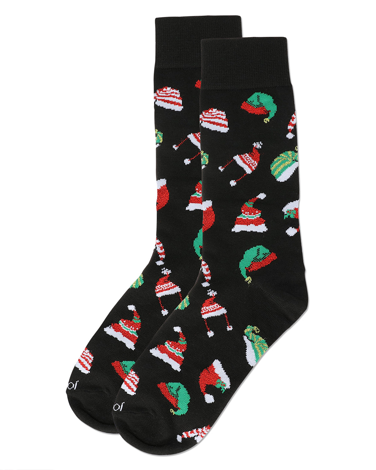 Men's Santa Hats Christmas Crew Socks : Color: Black