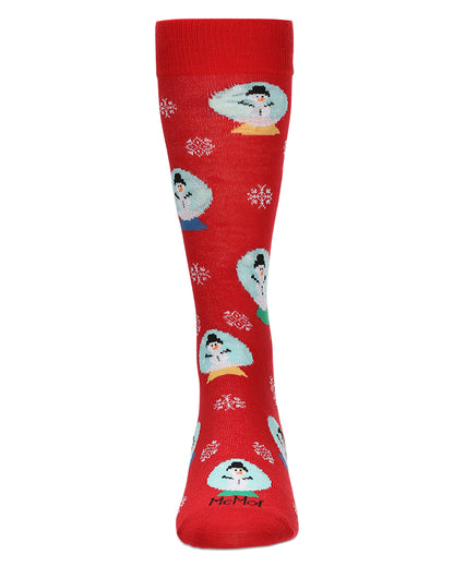 Men's Snow Globes Holiday Crew Socks : Color: Red