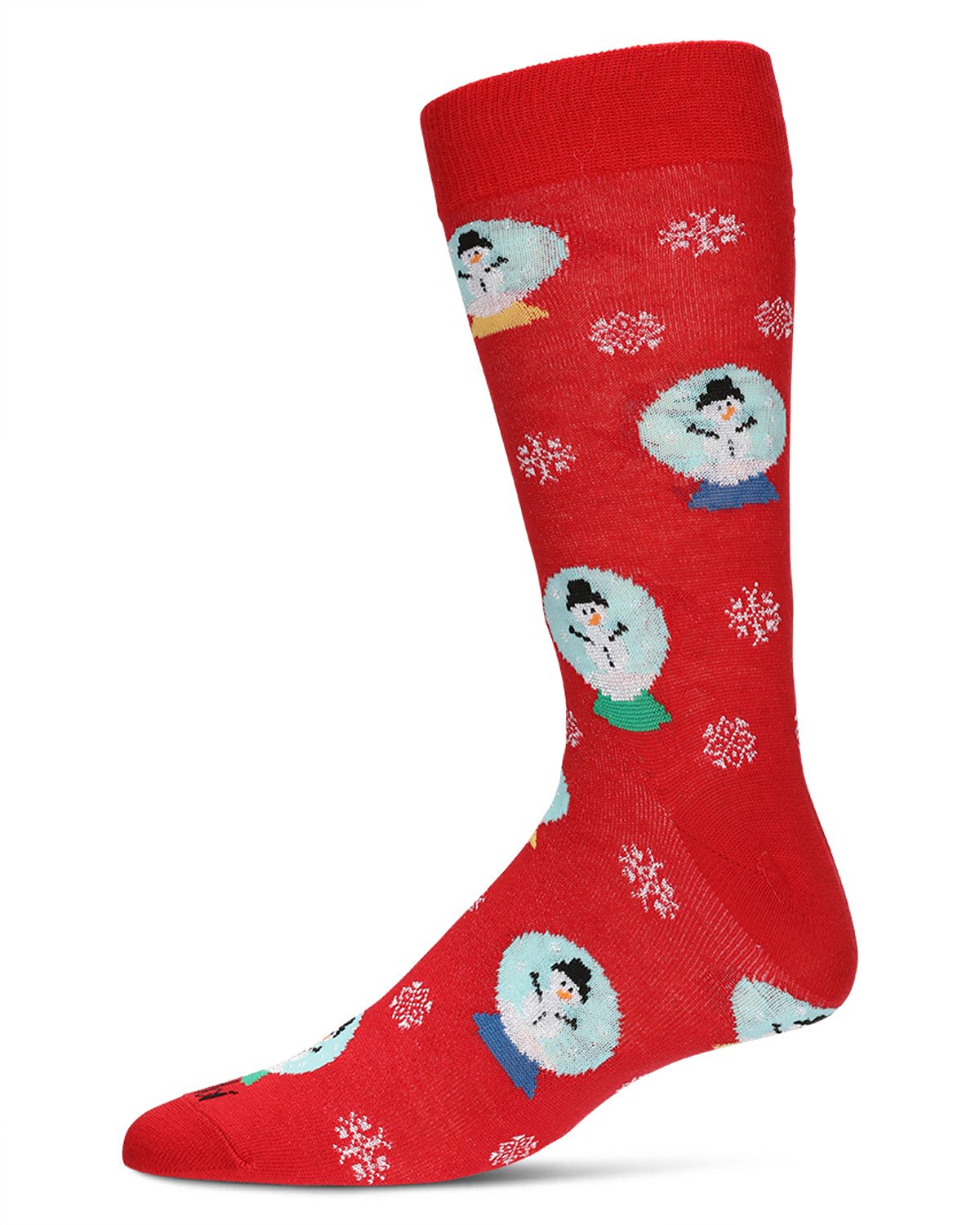 Men's Snow Globes Holiday Crew Socks : Color: Red