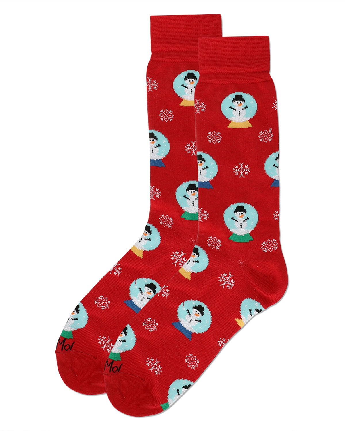 Men's Snow Globes Holiday Crew Socks : Color: Red