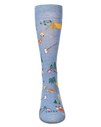 Men's Camping Trip Bamboo Crew Socks : Color: Denim Heather
