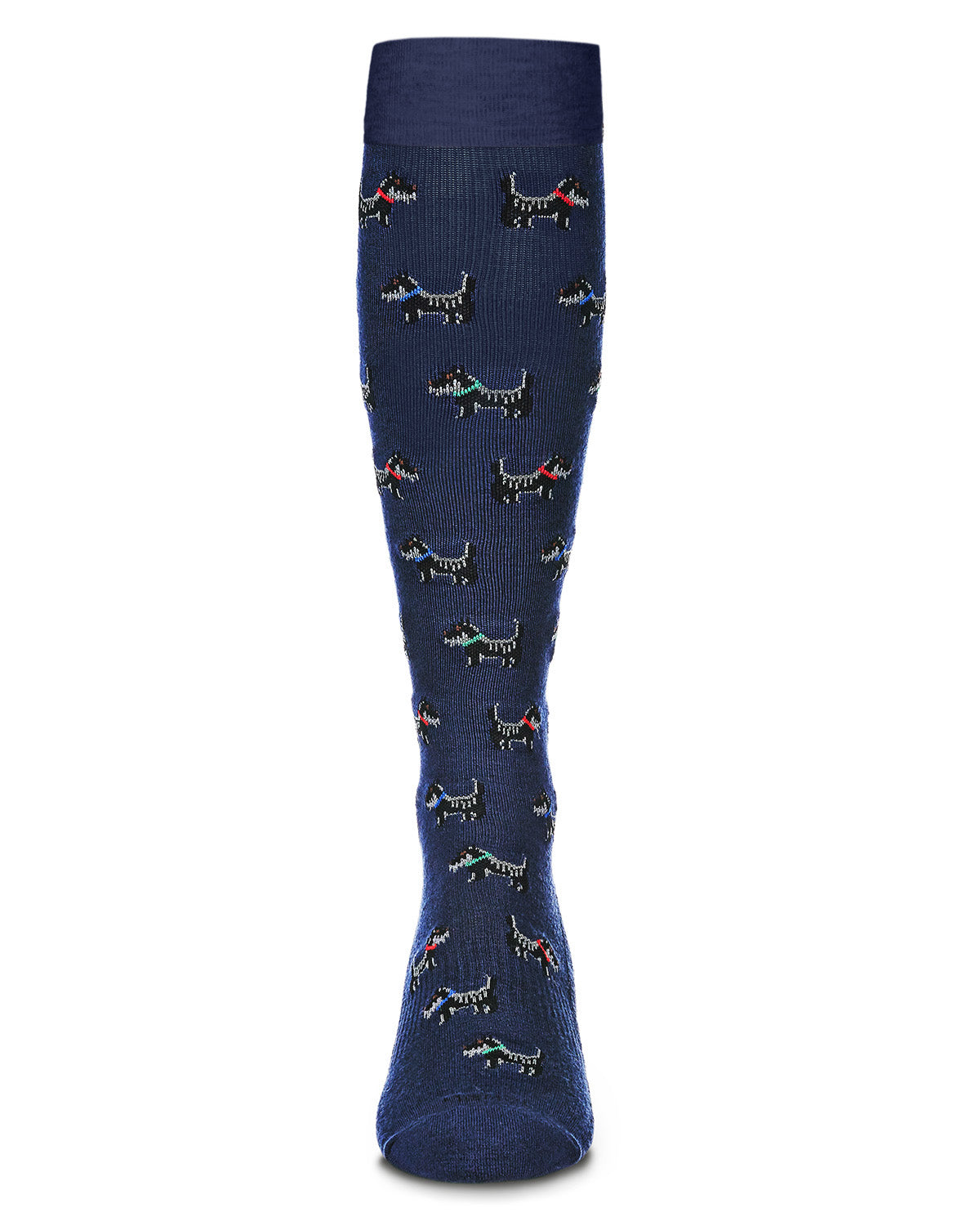 Men's Scottie Dogs Bamboo Blend 8-15mmHg Graduated Compression Socks : Color: Navy
