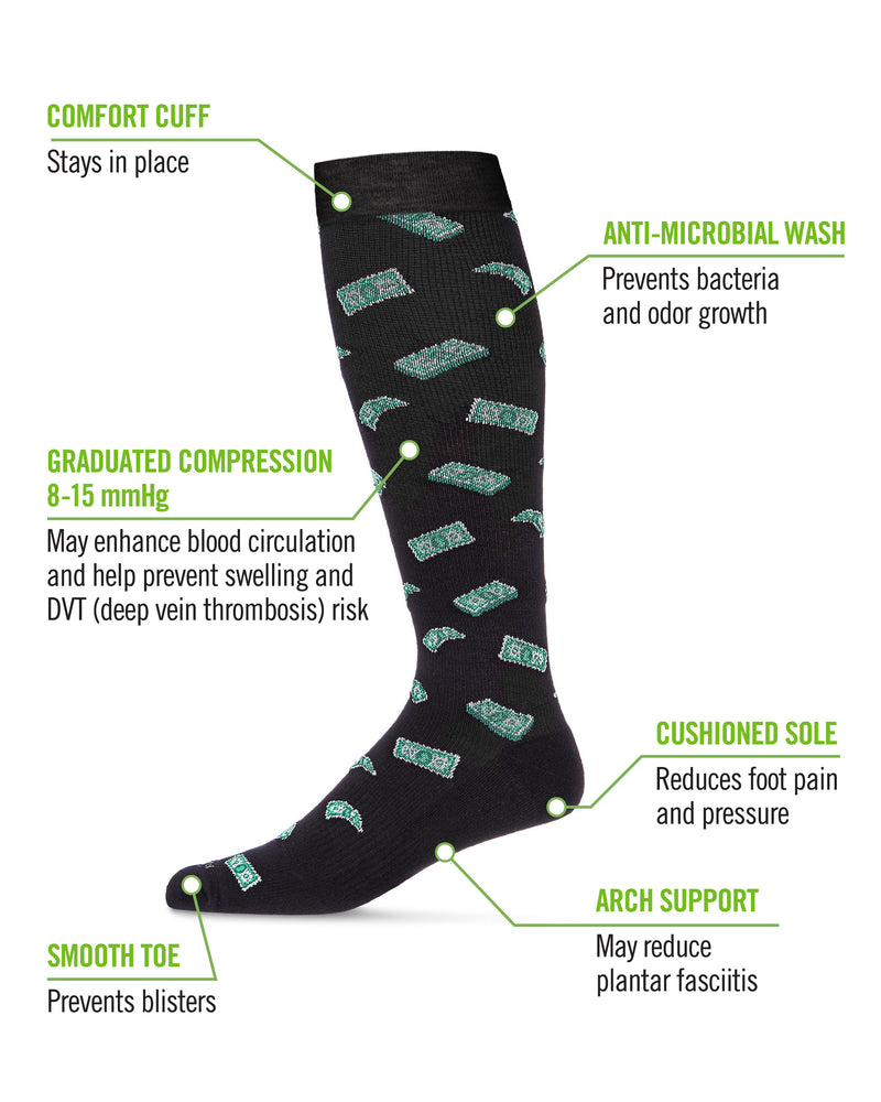 Men's Money Bamboo Blend 8-15mmHg Graduated Compression Socks