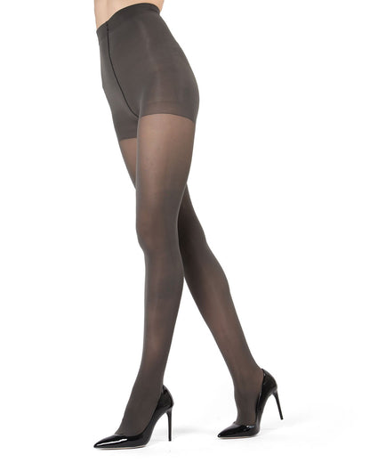 6 Pair Women's Microfiber 60 Denier Control Top Tights : Color: Charcoal