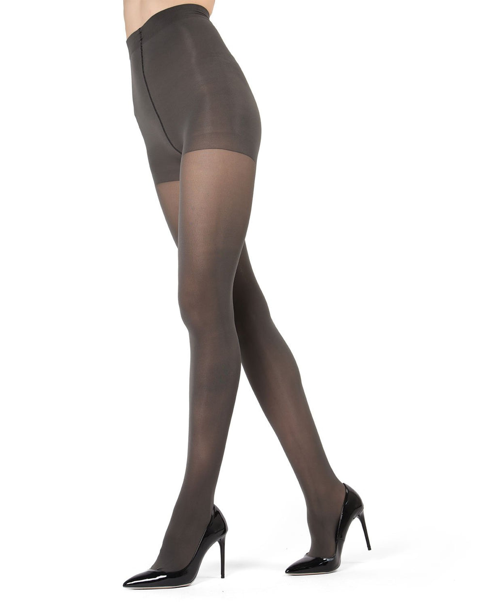 Women's Melas Microfiber Opaque Control Top Tights : Color: Charcoal