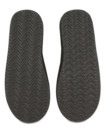 Men's Memory Foam True Suede Plush Slippers : Color: Black