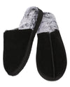Men's Memory Foam True Suede Plush Slippers : Color: Black