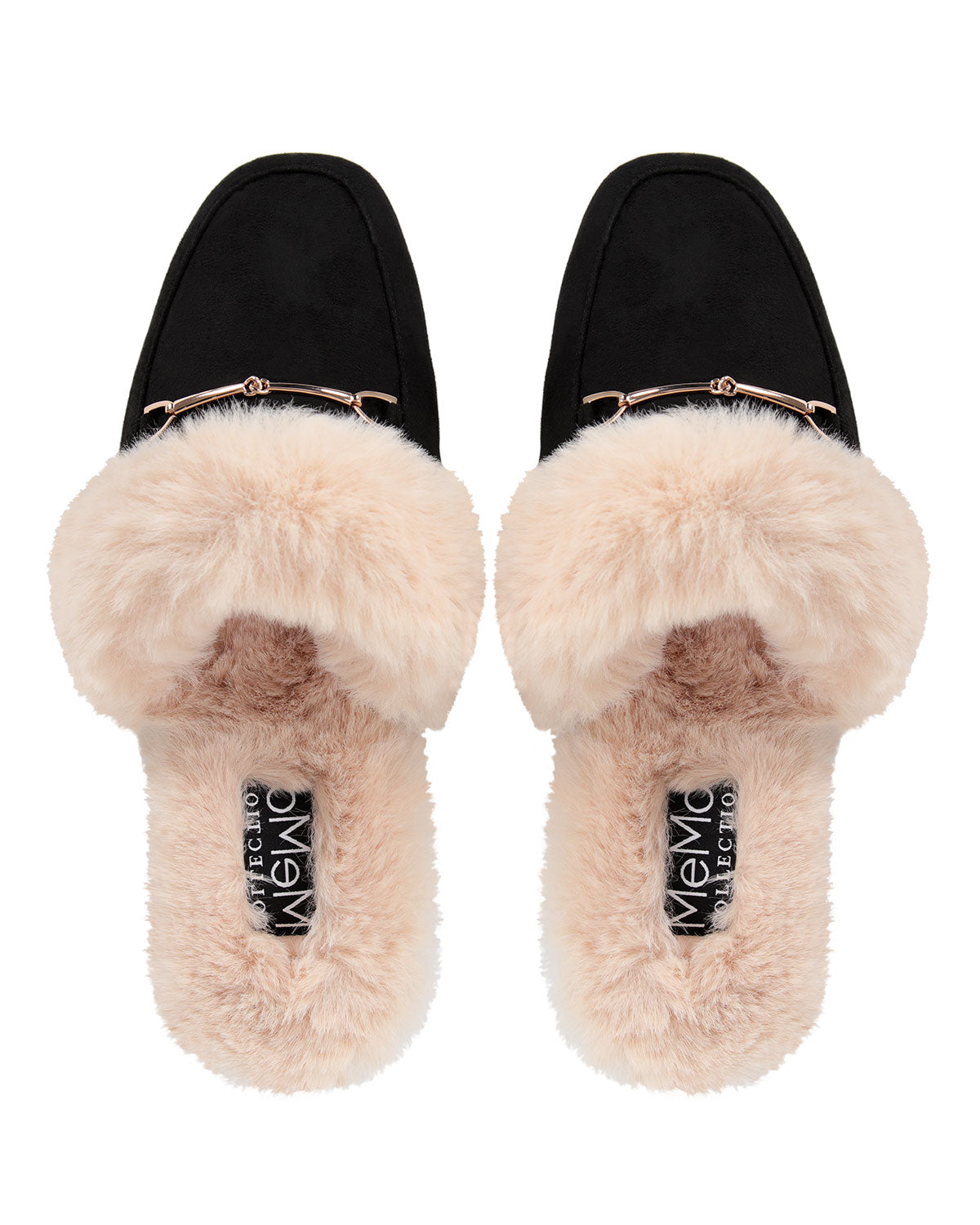 Women's The Brixton Mule Faux-Fur Lined Loafer Slippers : Color: Black