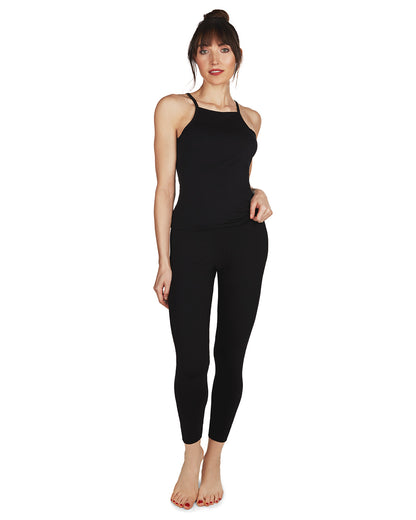 Women's Eco Basics Bamboo Blend Slim-Fit Solid Leggings : Color: BLACK