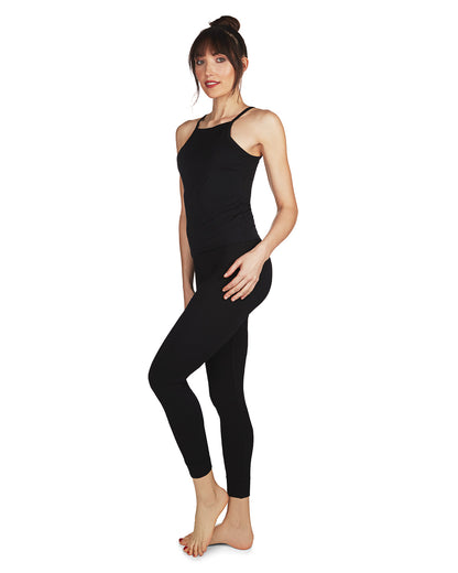 Women's Bamboo Blend Moisture Wicking Basic Tank Top : Color: BLACK