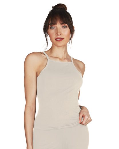 Women's Bamboo Blend Moisture Wicking Basic Tank Top : Color: IVORY