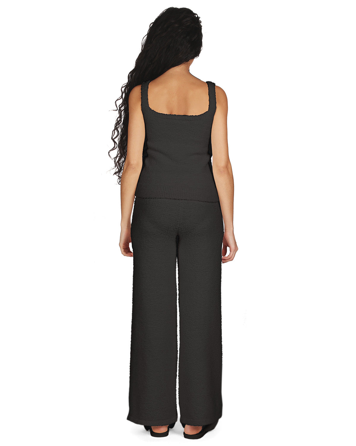 Women's Soft Cozy Knit Comfy Scoop Neckline Tank Top : Color: Black