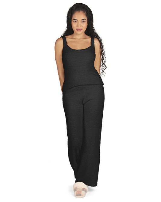 Women's Soft Cozy Knit Comfy Scoop Neckline Tank Top : Color: Black
