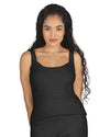 Women's Soft Cozy Knit Comfy Scoop Neckline Tank Top : Color: Black