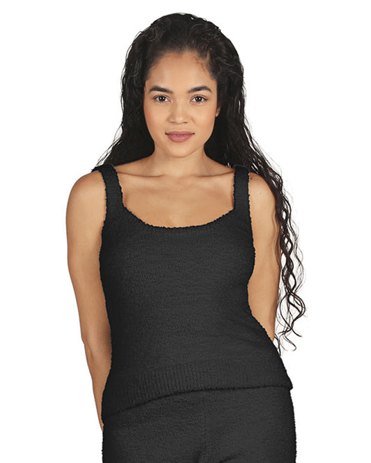 Women's Soft Cozy Knit Comfy Scoop Neckline Tank Top : Color: Black