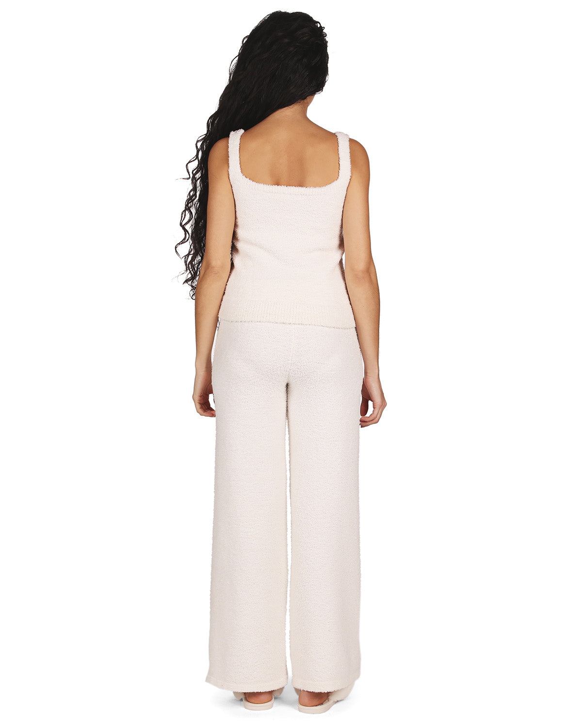 Women's Soft Cozy Knit Comfy Scoop Neckline Tank Top : Color: Ivory