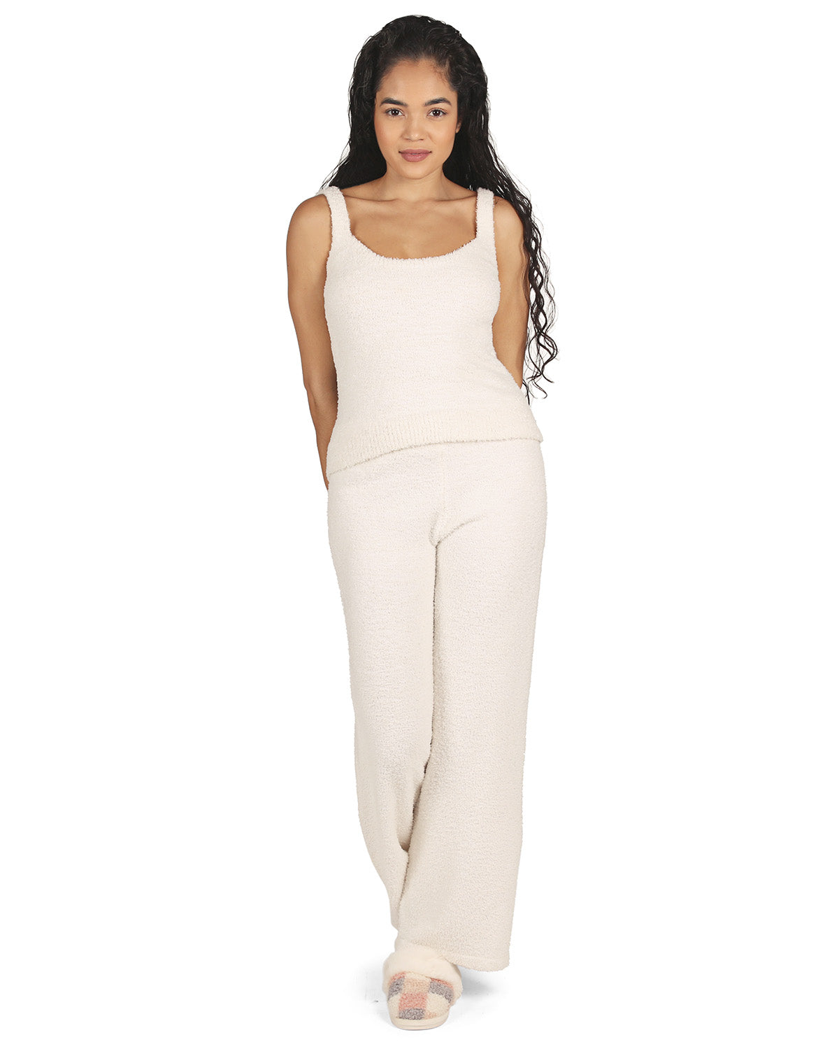 Women's Soft Cozy Knit Comfy Scoop Neckline Tank Top : Color: Ivory