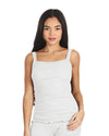 Women's Organic Cotton Seamless Ribbed Lace Camisole : Color: White