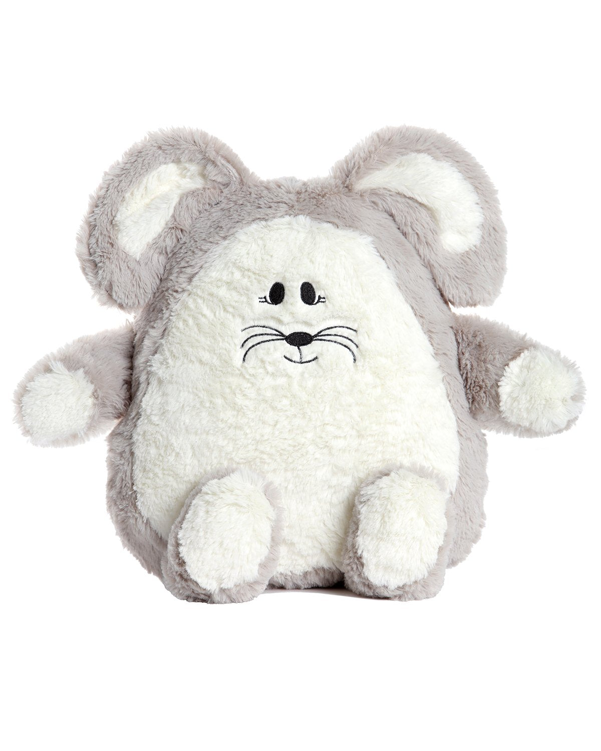 Cozy Buddies Stuffed Bunny with Matching Striped Sock : Color: Gray
