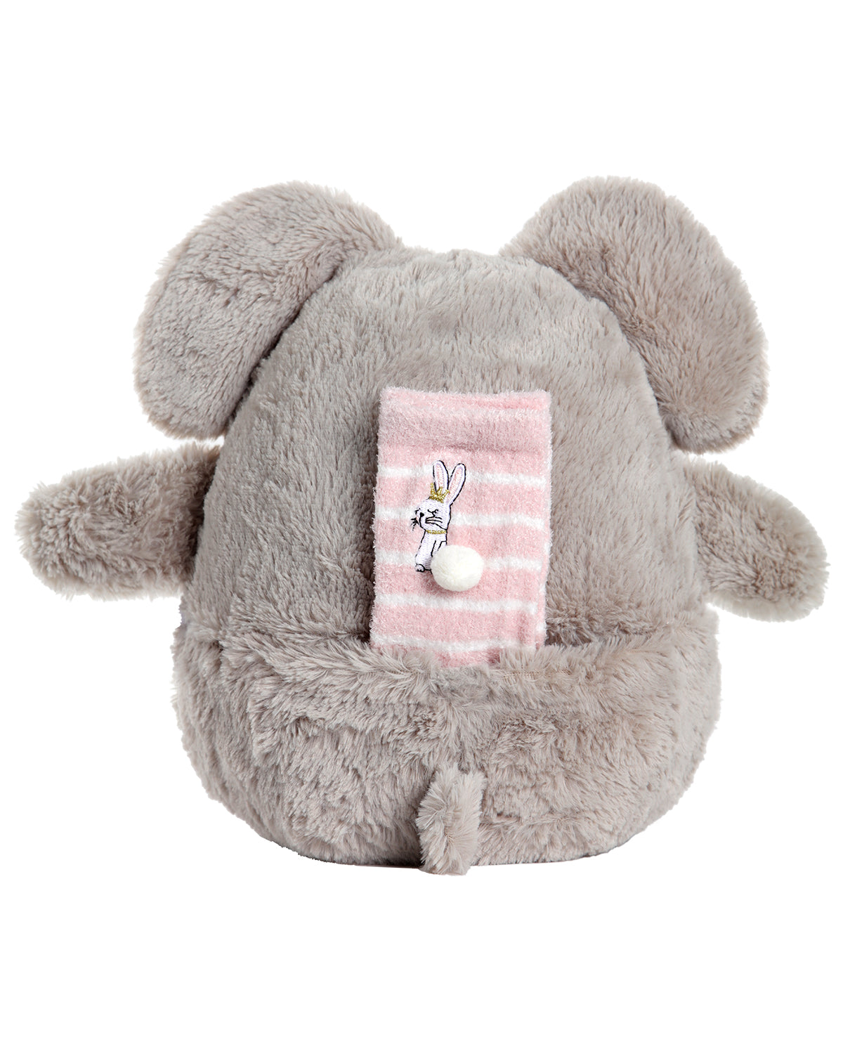 Cozy Buddies Stuffed Bunny with Matching Striped Sock : Color: Gray