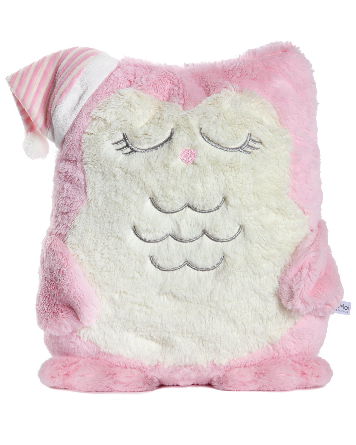 Cozy Buddies Stuffed Owl with Matching Heart Sock : Color: Pink