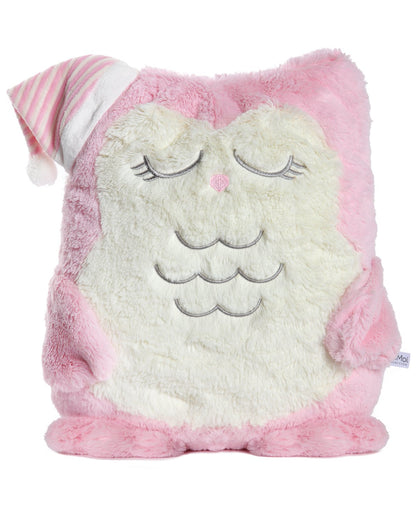 Cozy Buddies Stuffed Owl with Matching Heart Sock : Color: Pink