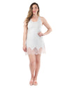 Women's Racerback Lace Trimmed Cotton Blend Chemise : Color: Light Gray Heather
