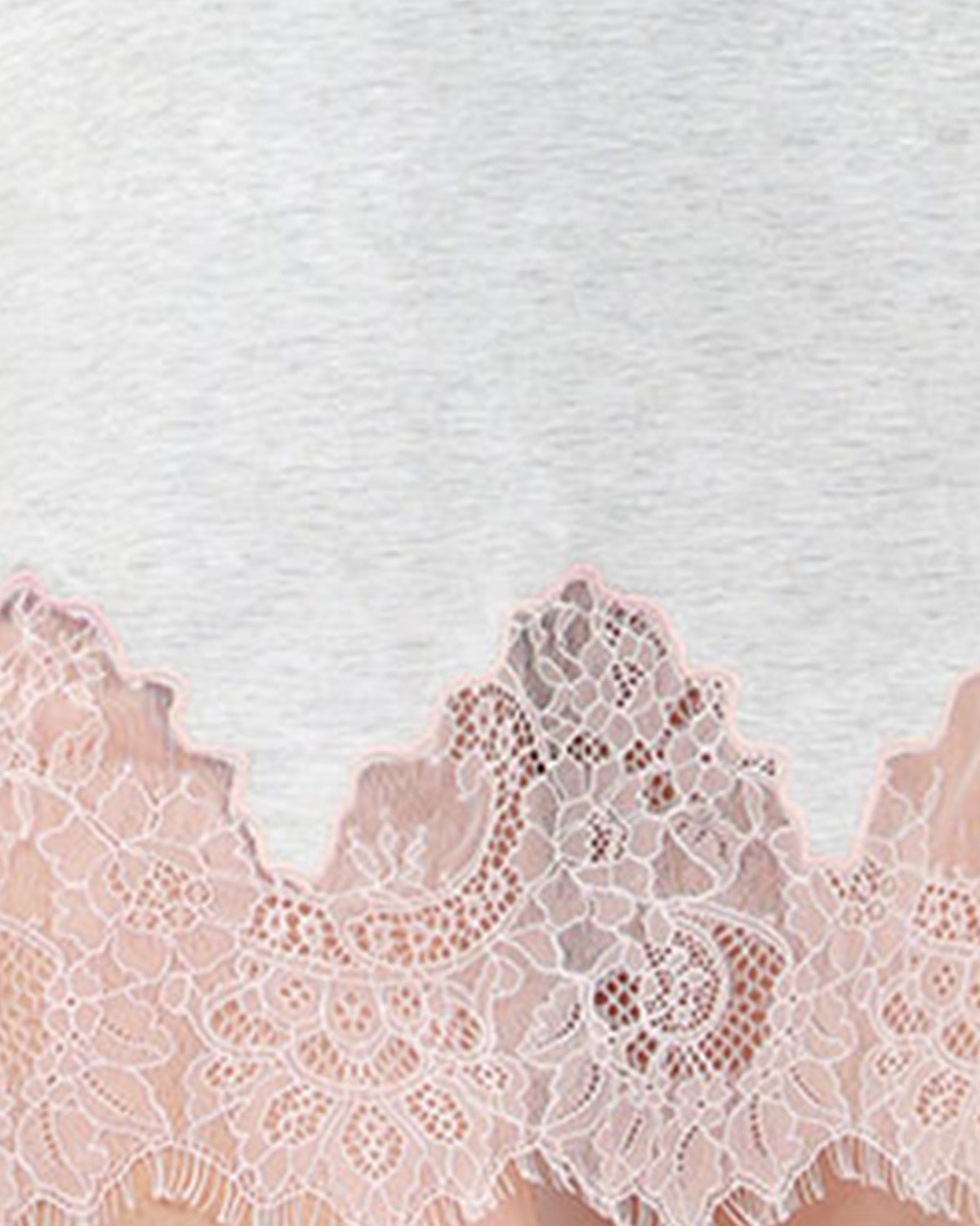 Women's Racerback Lace Trimmed Cotton Blend Chemise : Color: Light Gray Heather