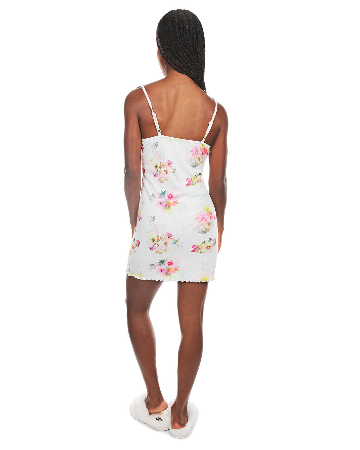 Women's Scalloped Edge Floral Chemise : Color: Blush
