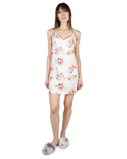 Women's Scalloped Edge Floral Chemise : Color: Blush