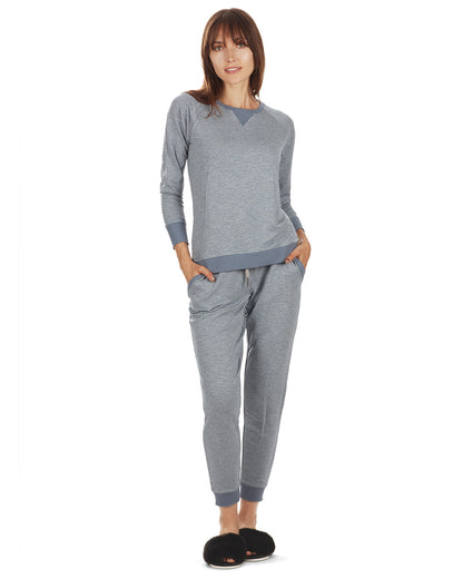 Women's Space Dye Baby Terry Bamboo Blend Jogger Pants : Color: Blue