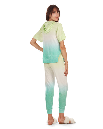 Women's Dip Dye Gradient Yummy Terry Cloth Jogger Pants : Color: Aqua