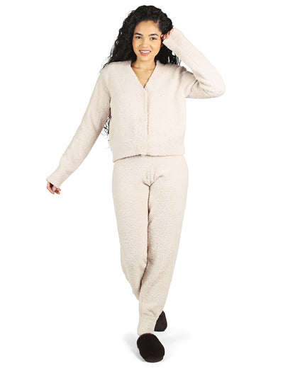 Women's Soft and Cozy Knit Casual Solid Jogger Pants : Color: Almond