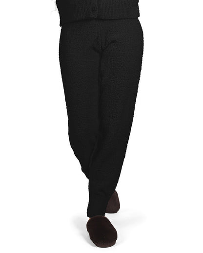 Women's Soft and Cozy Knit Casual Solid Jogger Pants : Color: Black
