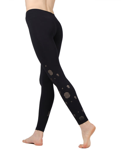 Women's Seamless Breathable Leggings with Wide Waistband : Color: Limo Black