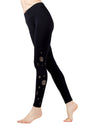 Women's Seamless Breathable Leggings with Wide Waistband : Color: Limo Black