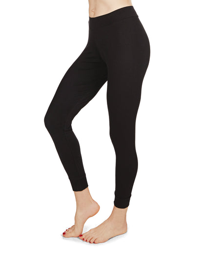 Women's Eco Basics Bamboo Blend Slim-Fit Solid Leggings : Color: BLACK
