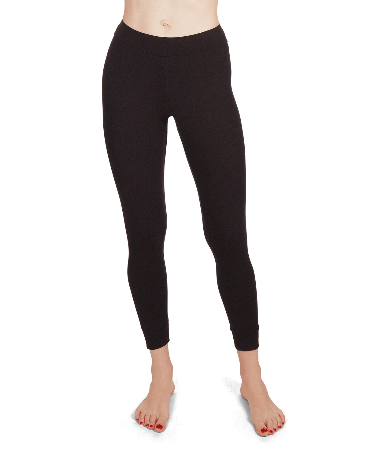 Women's Eco Basics Bamboo Blend Slim-Fit Solid Leggings : Color: BLACK