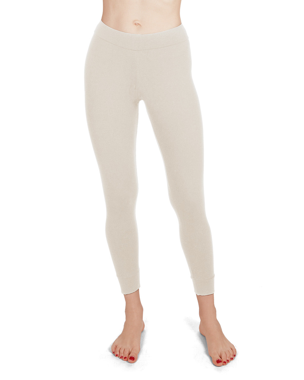 Women's Eco Basics Bamboo Blend Slim-Fit Solid Leggings : Color: Ivory
