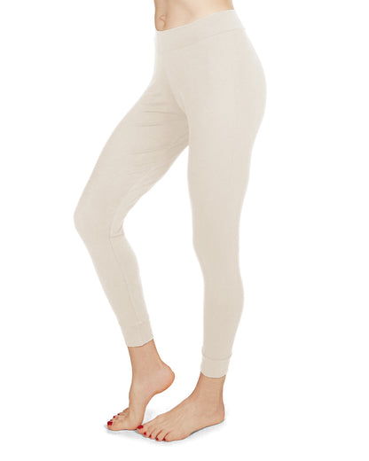 Women's Eco Basics Bamboo Blend Slim-Fit Solid Leggings : Color: IVORY