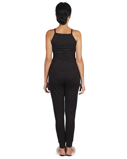 Women's Polka Dot Soft Casual Bamboo Blend Leggings : Color: Black