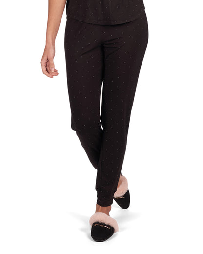 Women's Polka Dot Soft Casual Bamboo Blend Leggings : Color: Black