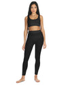 Women's Ribbed Leggings with Wide Waistband : Color: Black