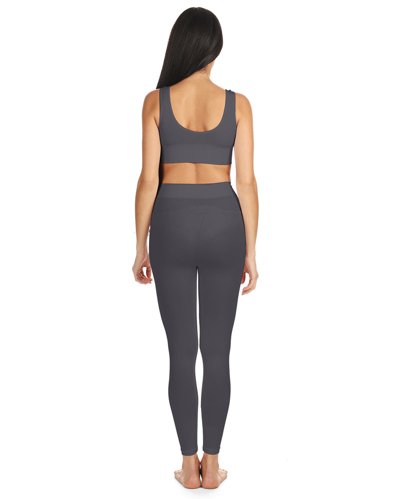 Women's Ribbed Leggings with Wide Waistband