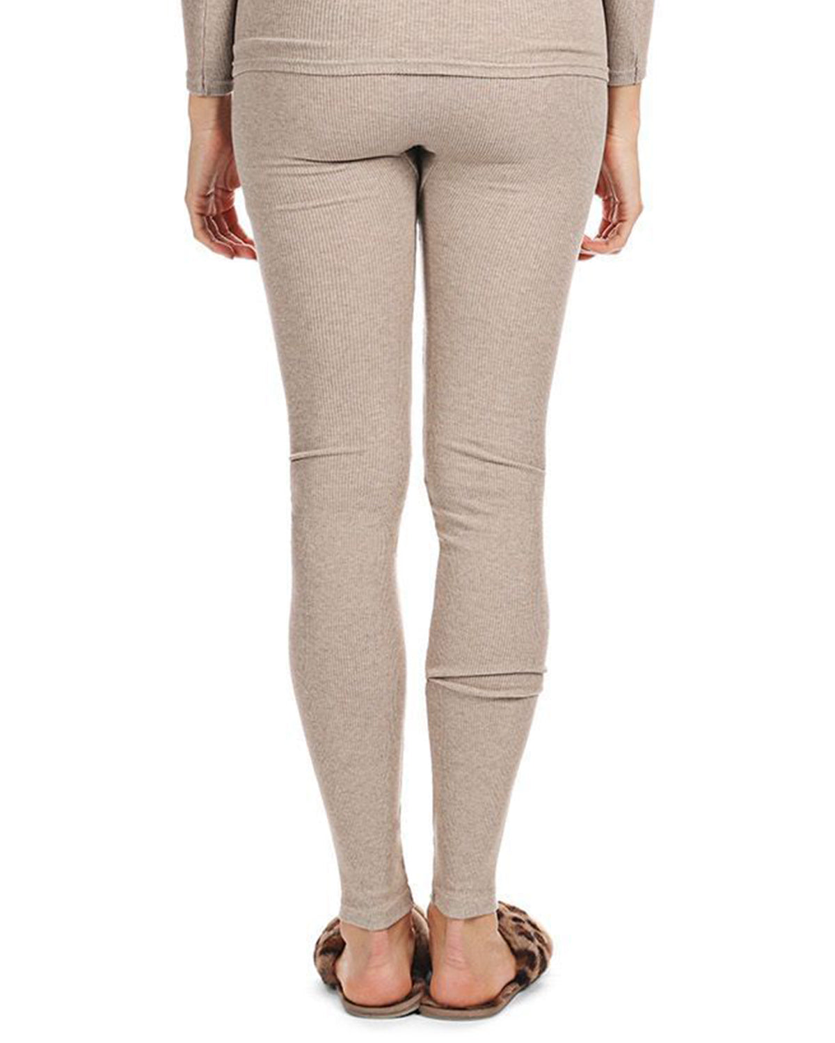 Women's Organic Cotton Classic Ribbed Leggings : Color: Beige Heather