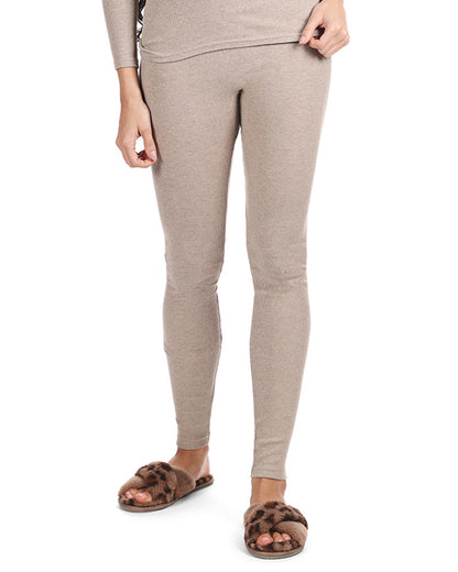 Women's Organic Cotton Classic Ribbed Leggings : Color: Beige Heather
