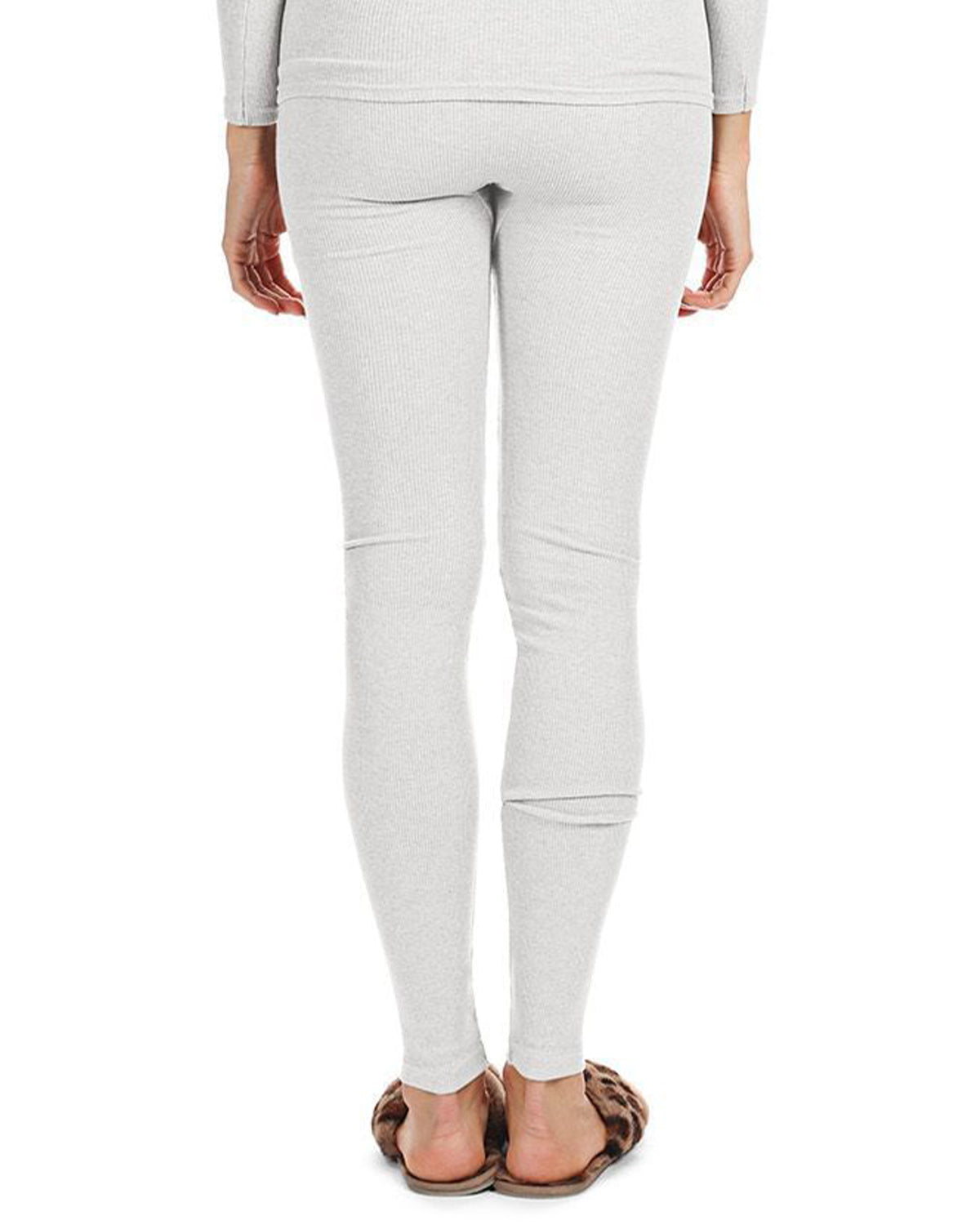 Women's Organic Cotton Classic Ribbed Leggings : Color: White