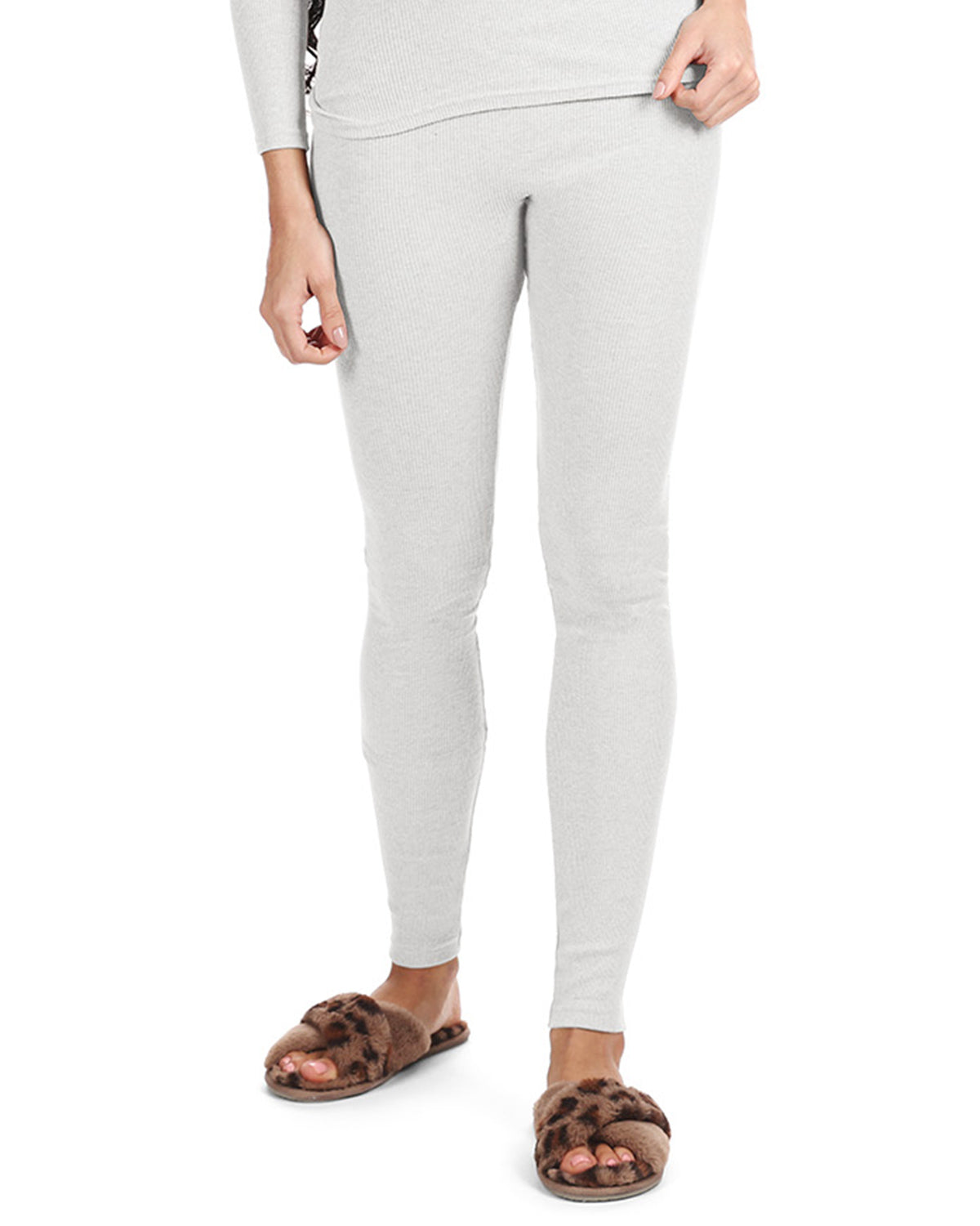 Women's Organic Cotton Classic Ribbed Leggings : Color: White