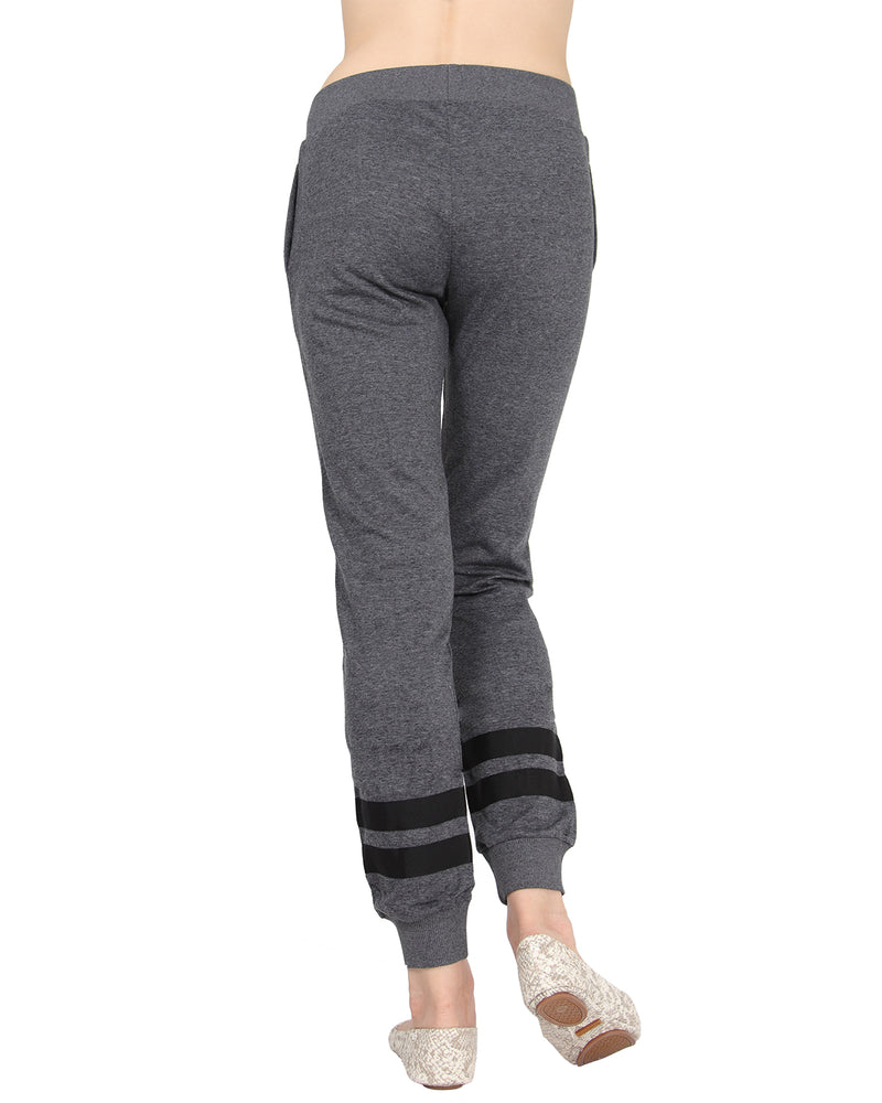 MeMoi Collection Jogger Pants with Contrast Ribbon Stripes