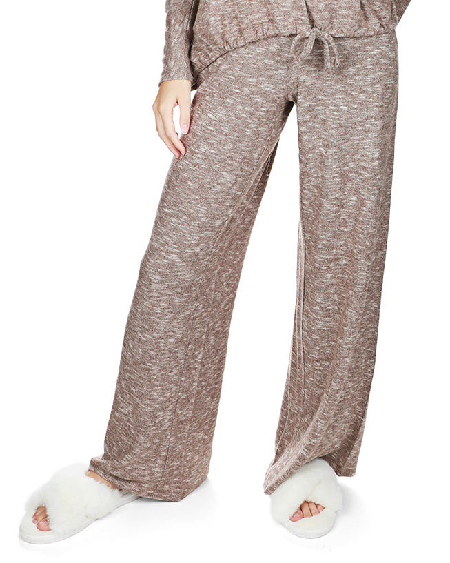 Women's Hacci Wide Leg Soft Lightweight Lounge Pants : Color: Pebble Brown